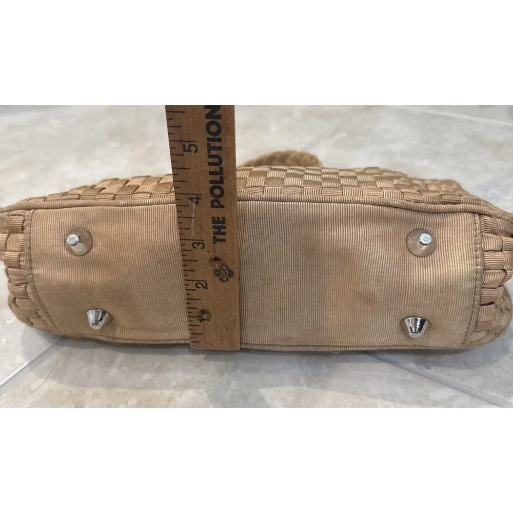 The Sak Shoulder Bag Brown Beige Woven Purse Charm Viscose Staple‎ Yarn *See